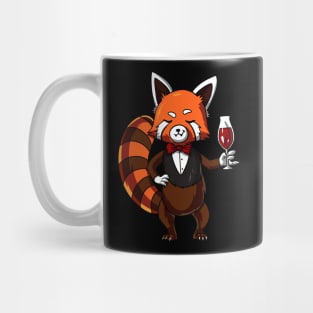 Red Panda Bear Wine Drinking Party Mug